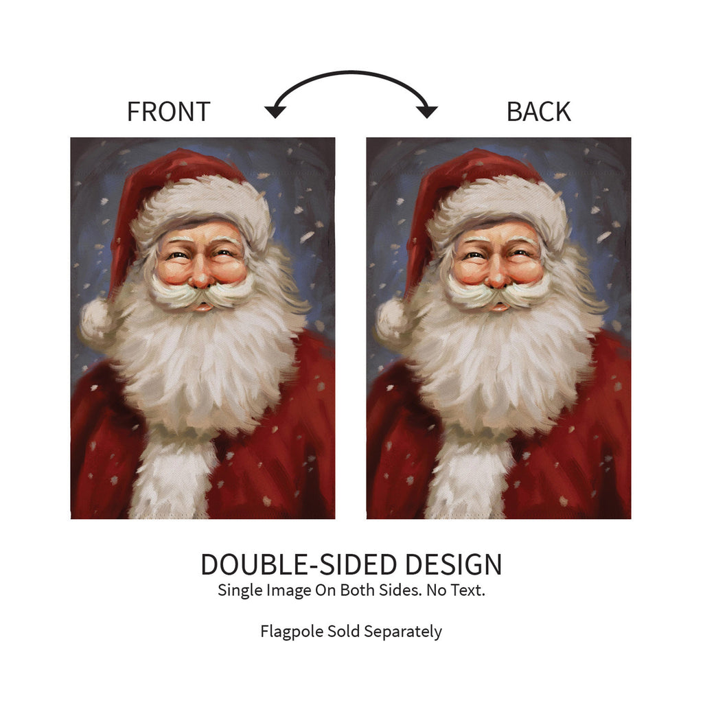 Joyful Santa Suede Garden Flag