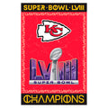 Kansas City Chiefs SB58 Champions Embossed Suede Flag