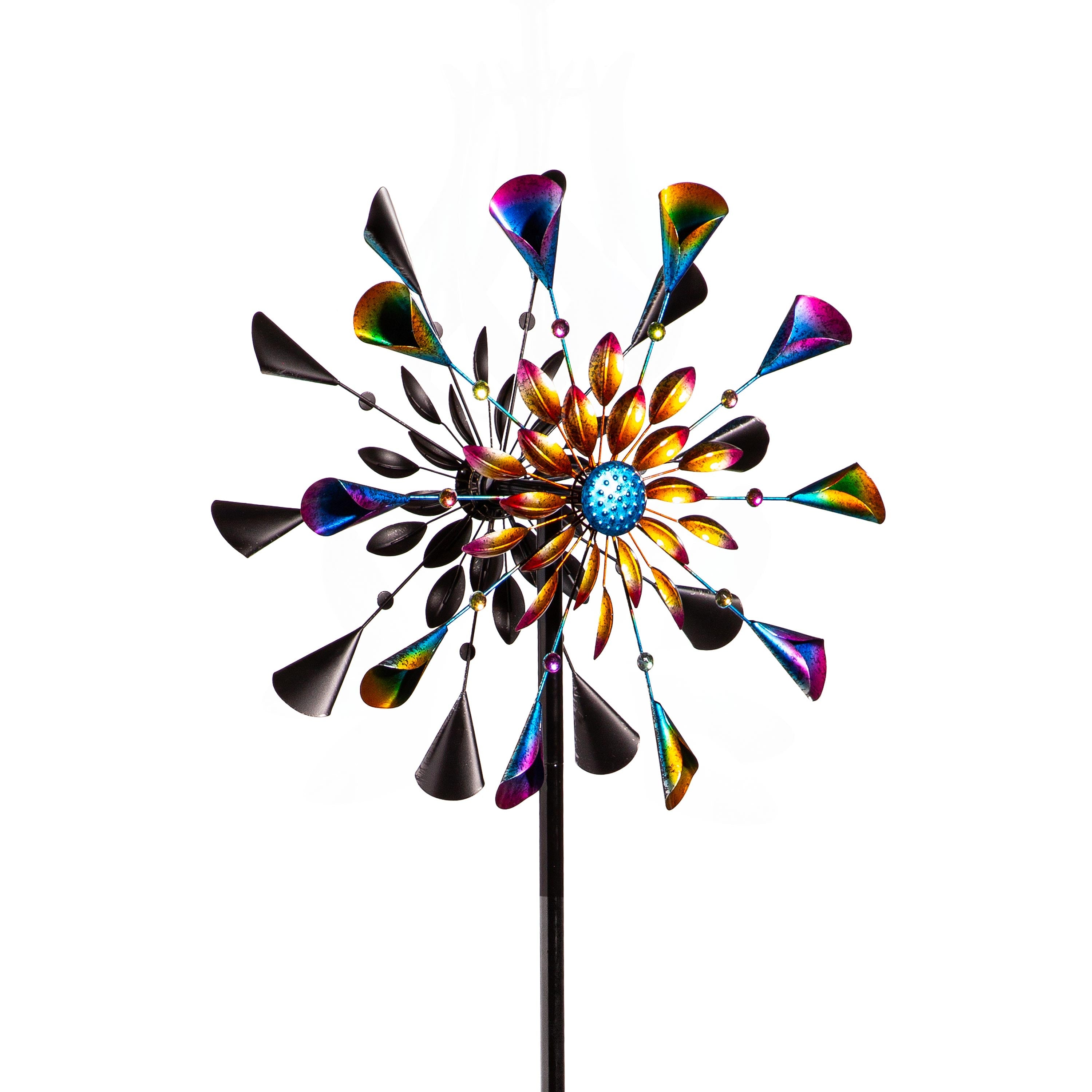 Metal Wind Spinner, Colorful Calla Lily, 75"H