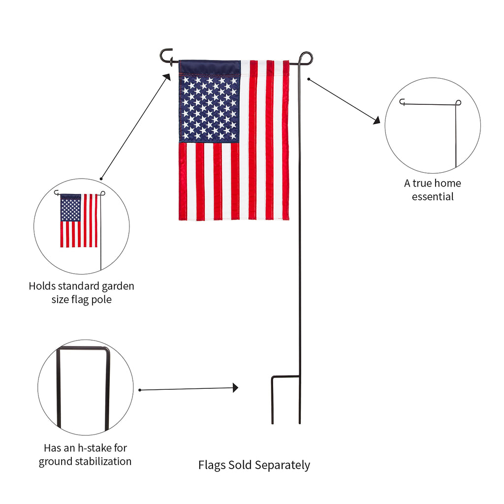 Black Garden Flag Stand