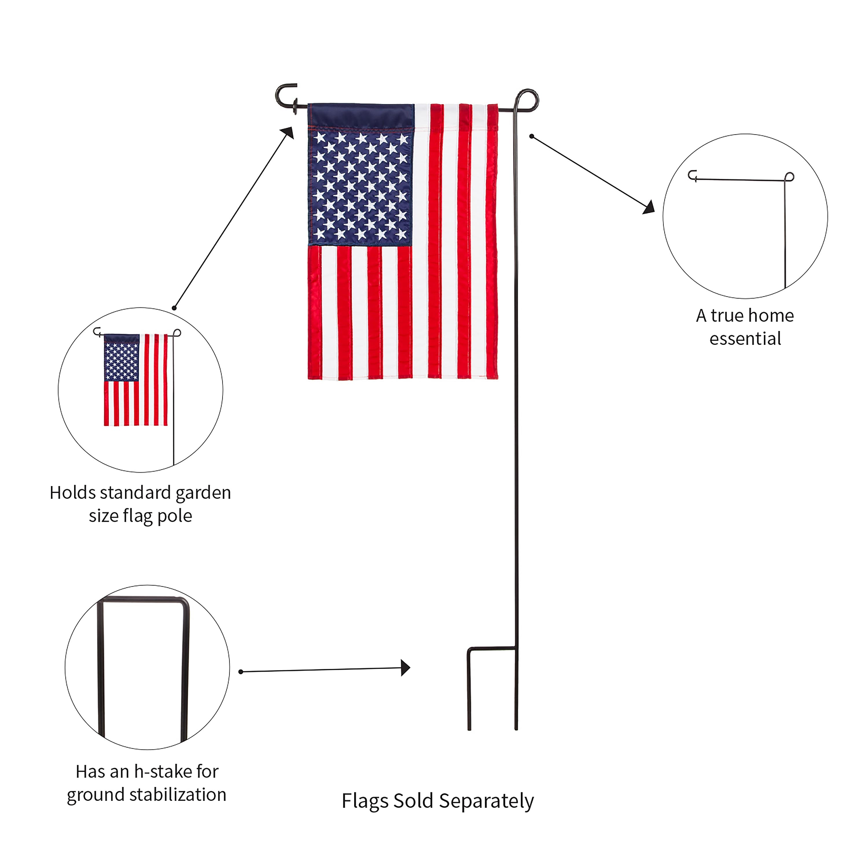 Black Garden Flag Stand