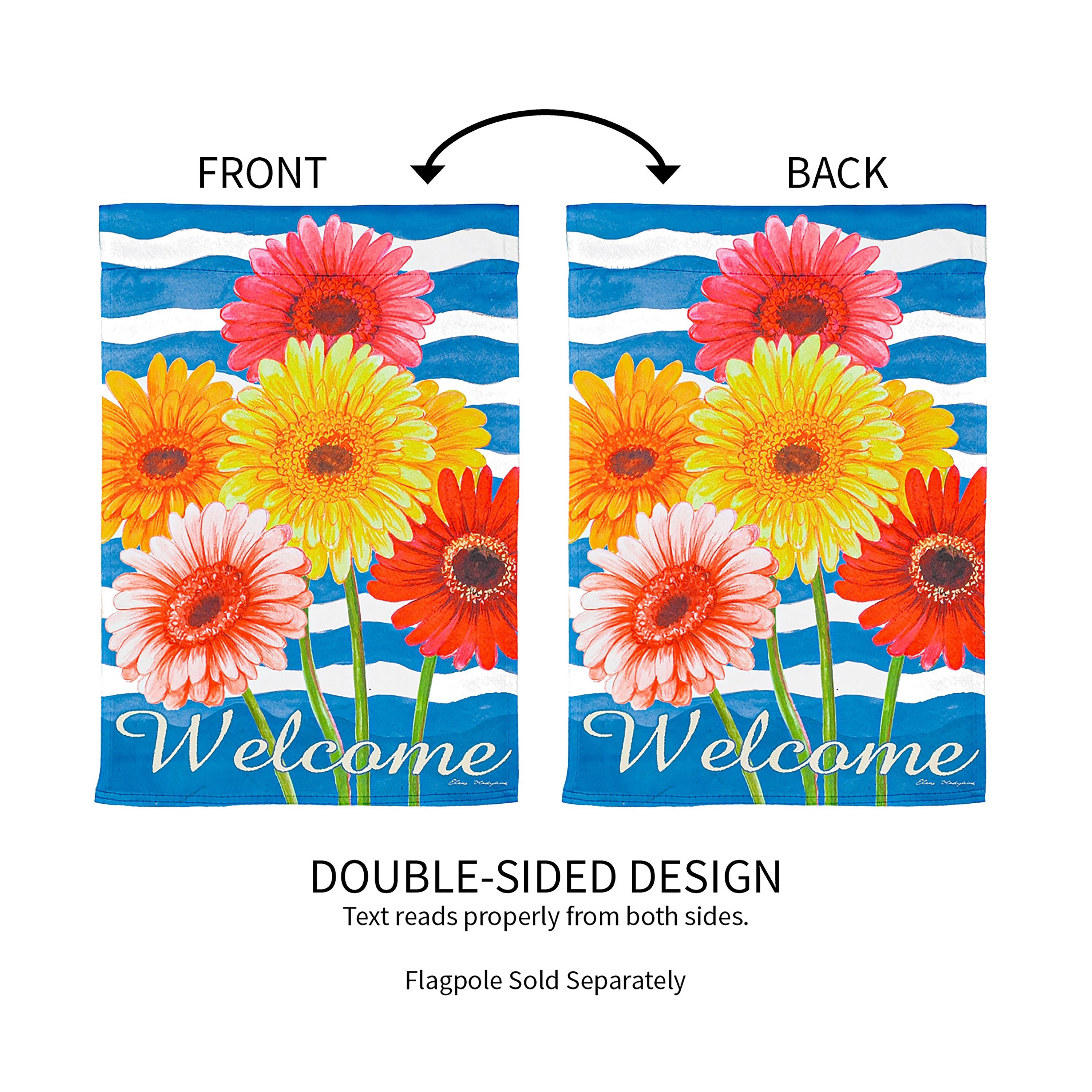Spring Gerbera Bouquet Garden Suede Flag