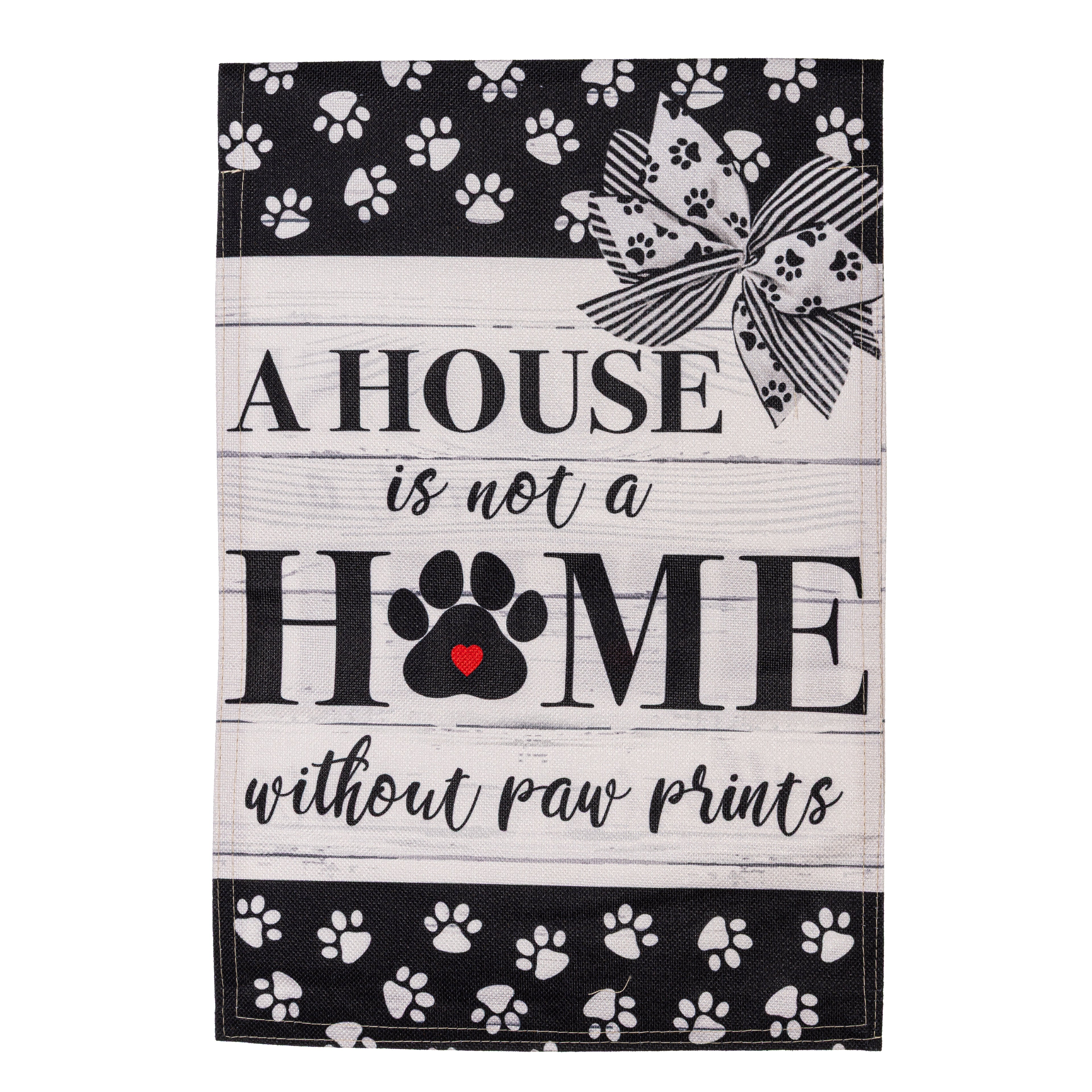 Paw Prints Garden Burlap Flag