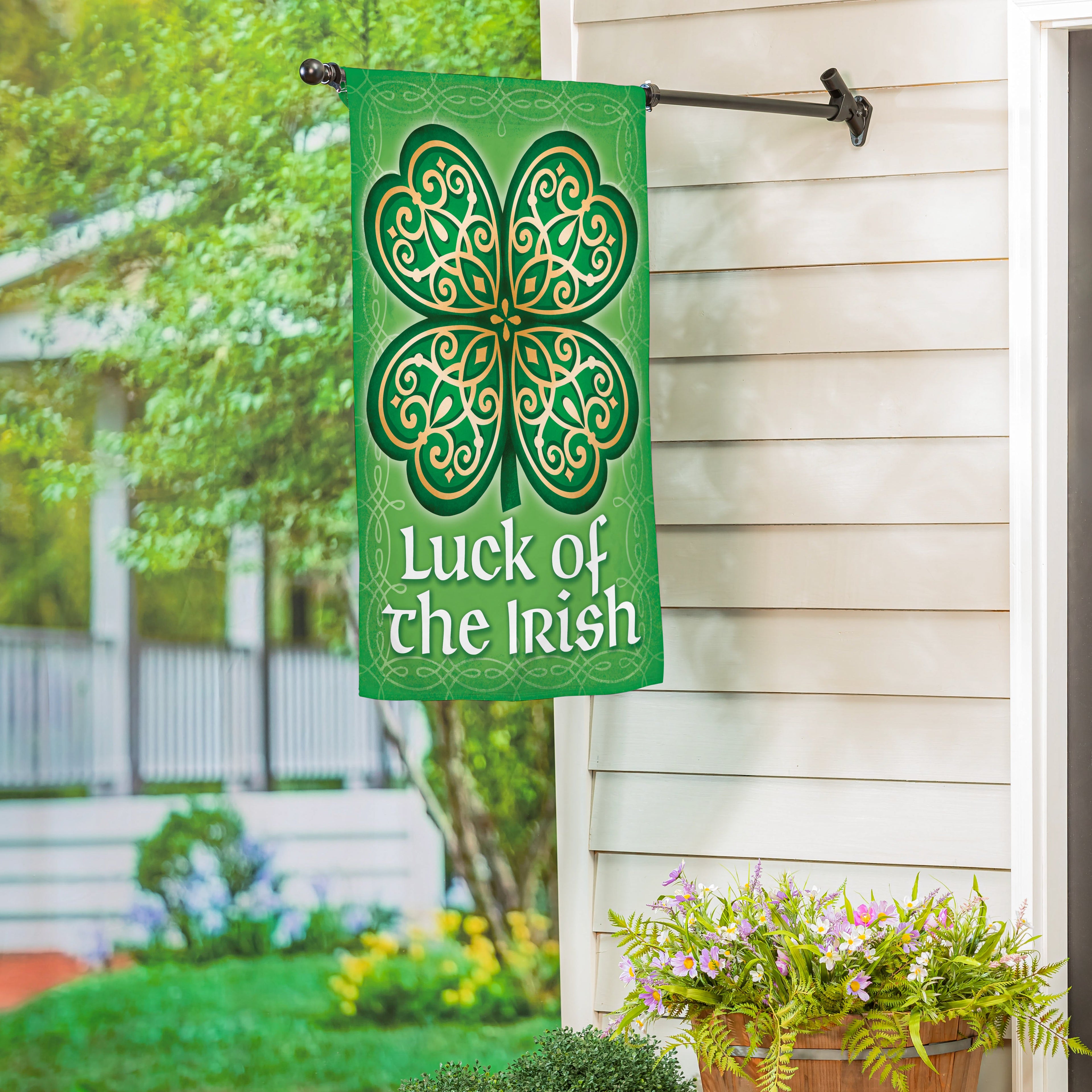 Luck Of The Irish Suede House Flag