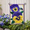 Vibrant Pansies Applique Garden Flag
