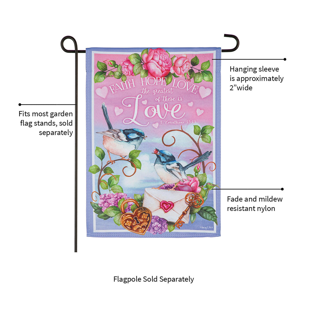 Love Inspiration Flag Suede Garden Flag