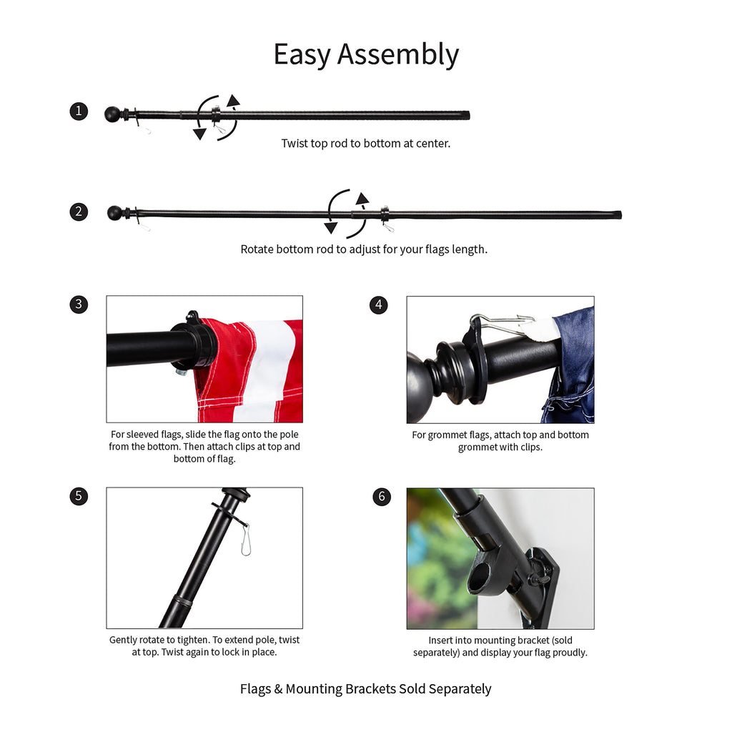 Extendable Metal House Flag Pole