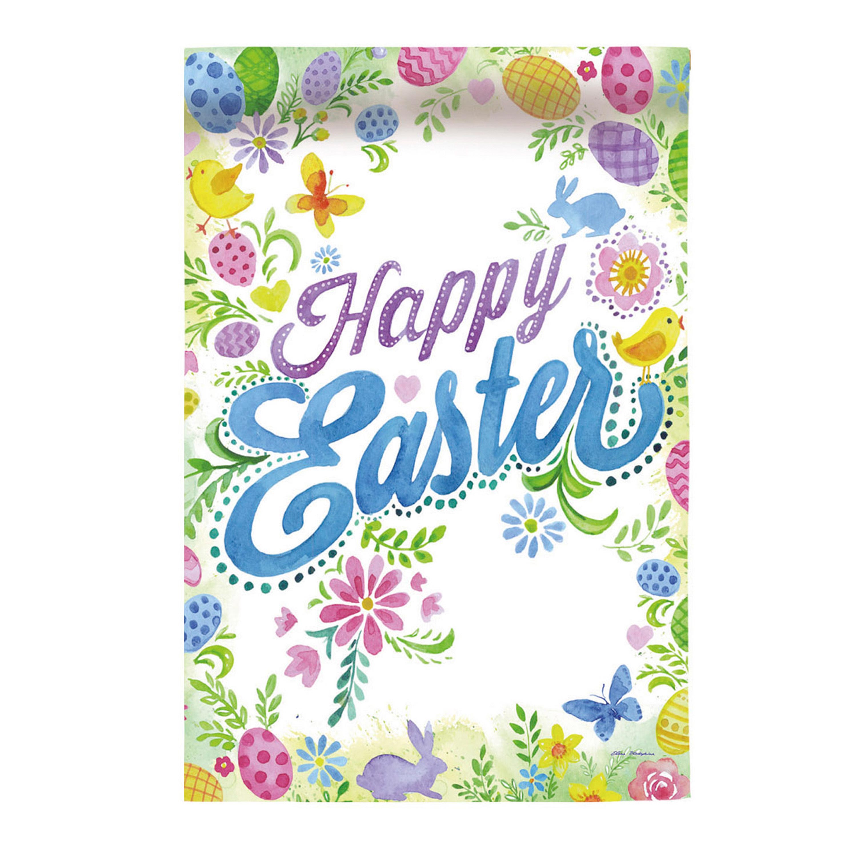 Happy Easter Garden Suede Flag