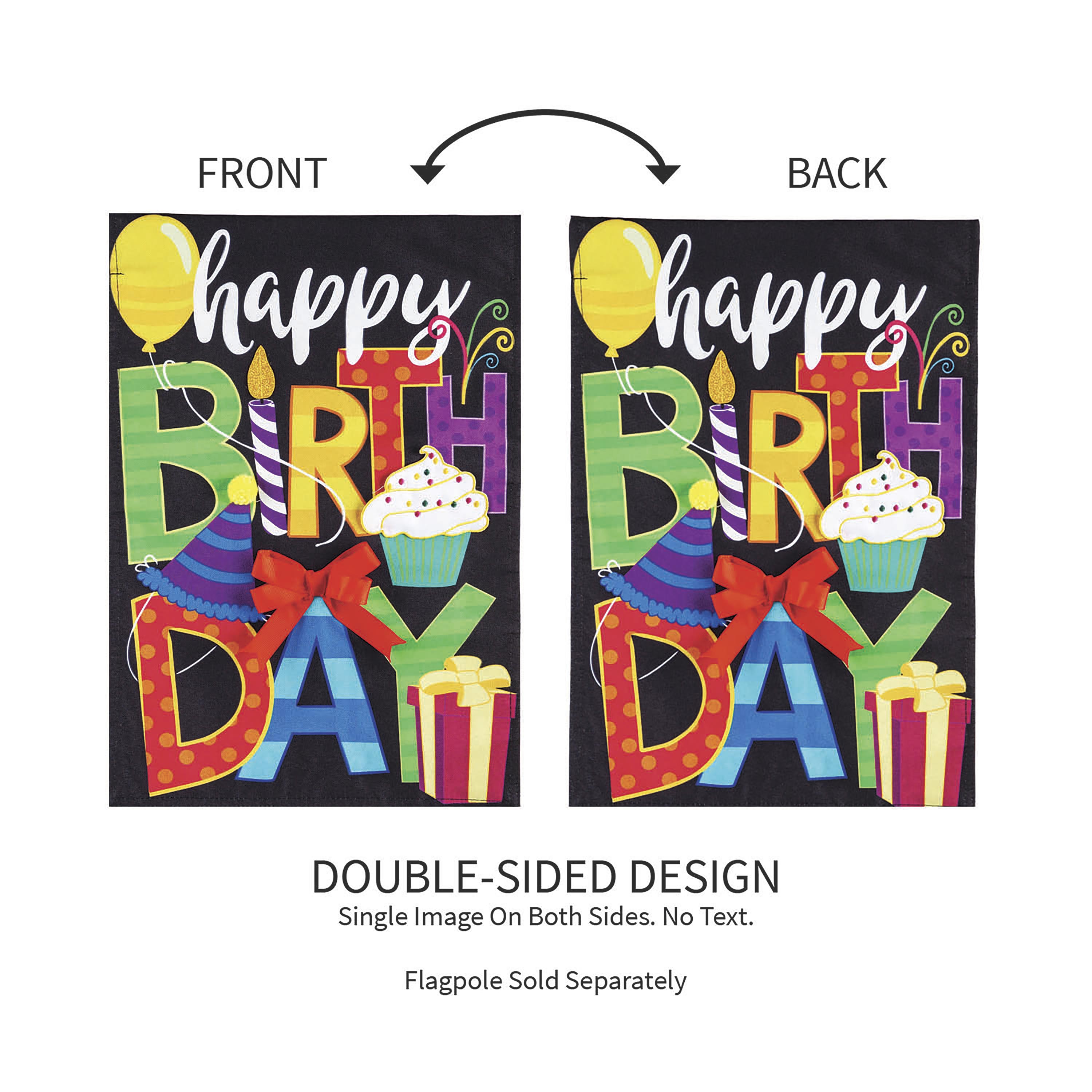 Happy Birthday Garden Linen Flag