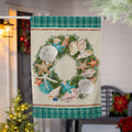 Merry Christmas Shell Wreath Suede House Flag