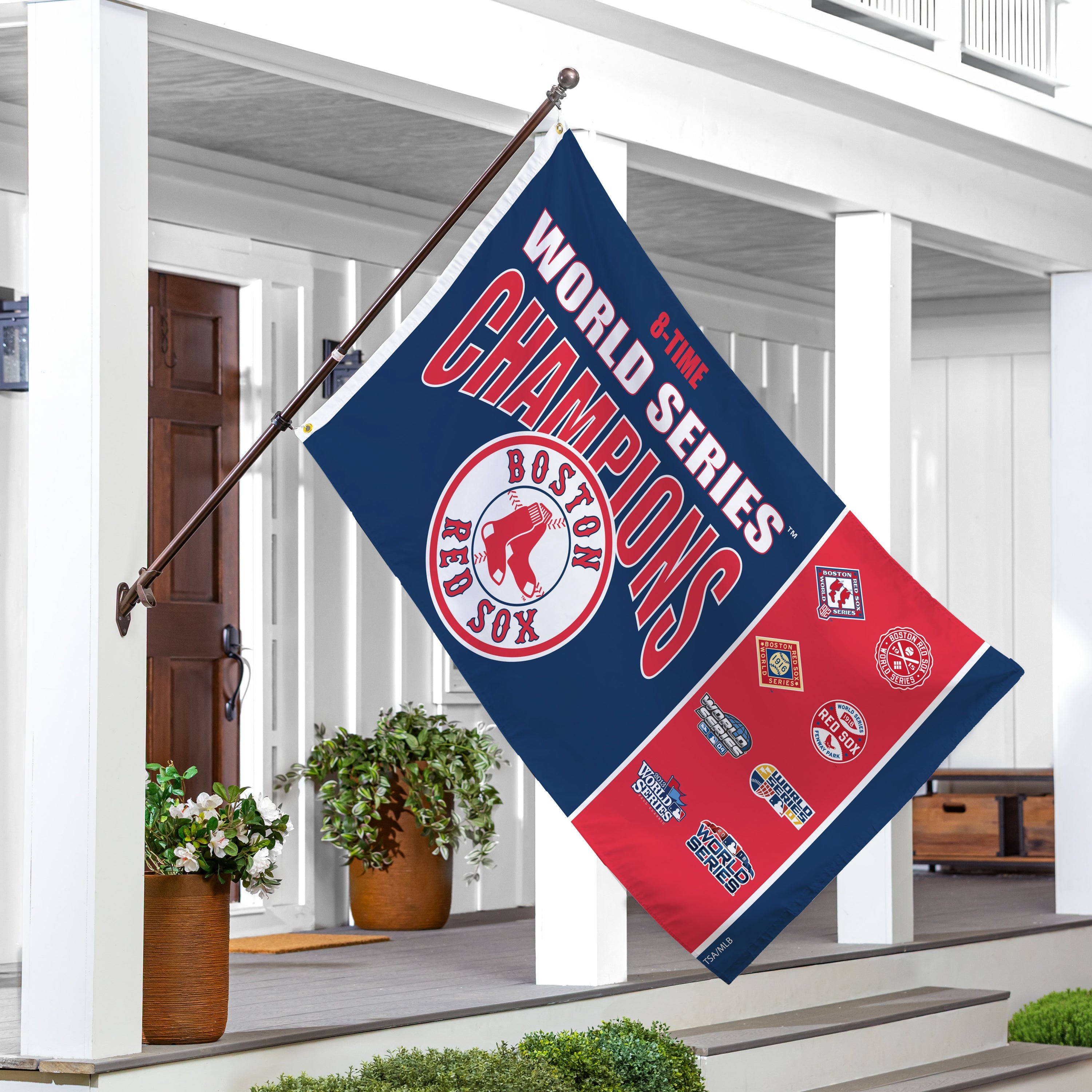 Boston Red Sox Single Sided Flag w/ 2 Grommets, 3'x5' Multi Win Flag