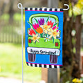 Springtime Truck Garden Applique Flag