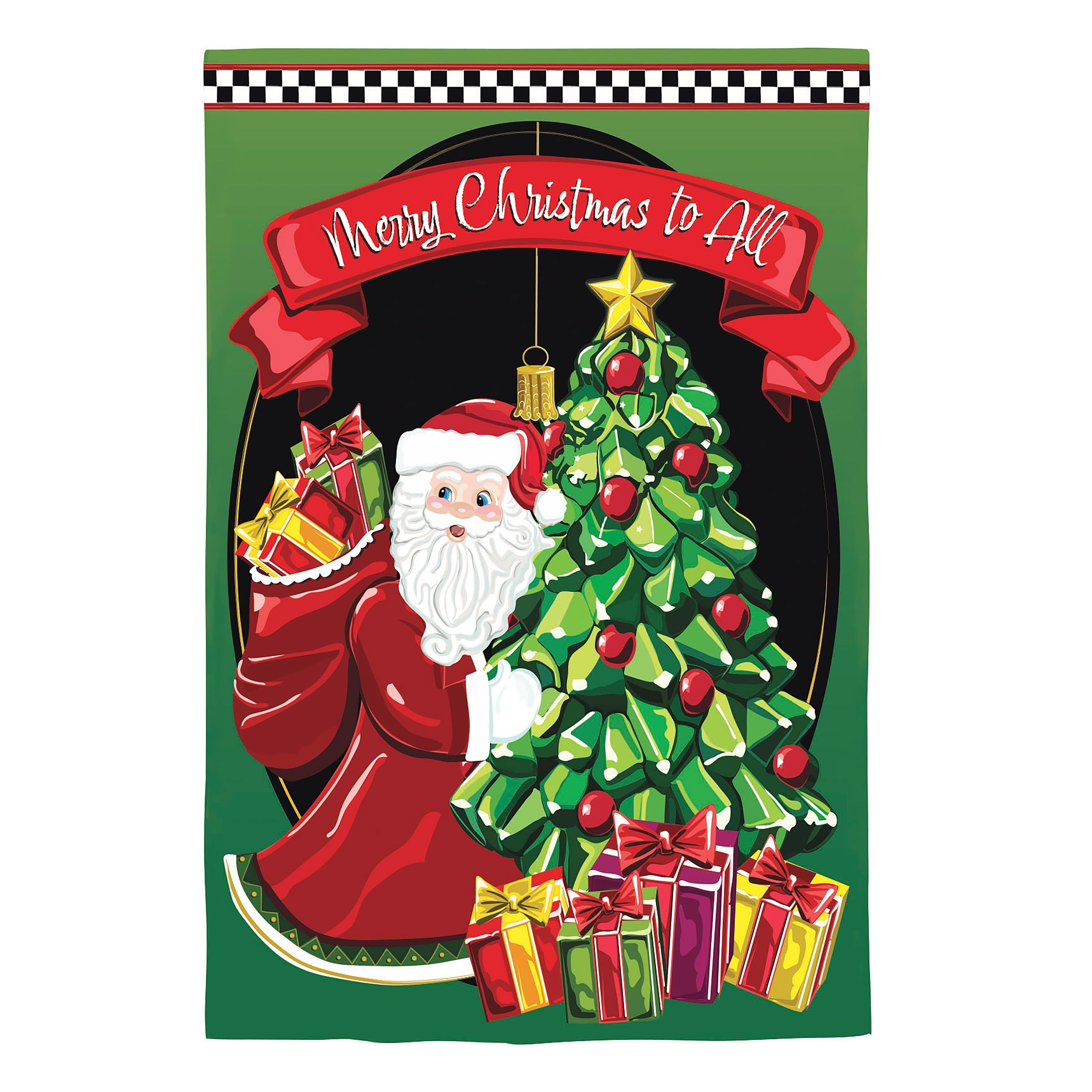 Jingle Bell Square Applique House Flag