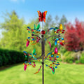 Metal Wind Spinner, Spinning Colorful Tower, 81"H