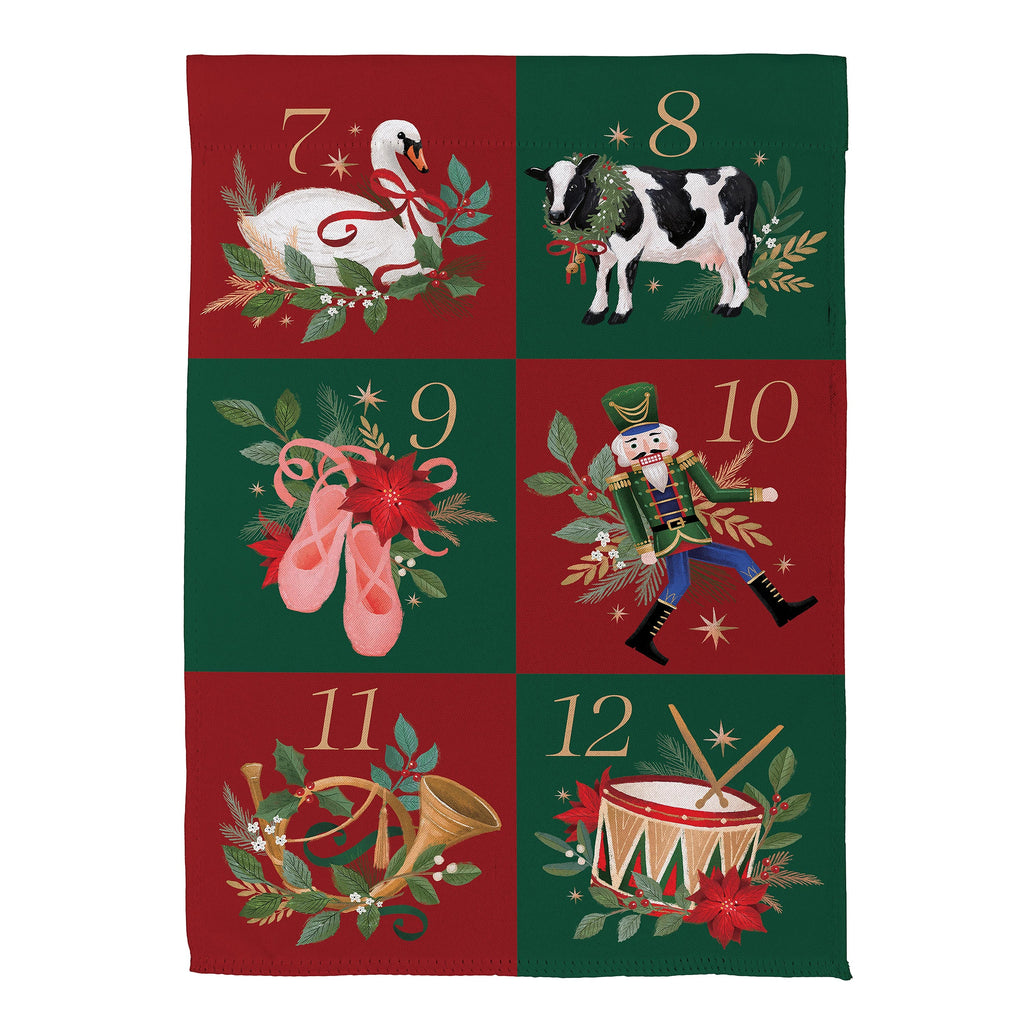 12 Days of Christmas Suede House Flag