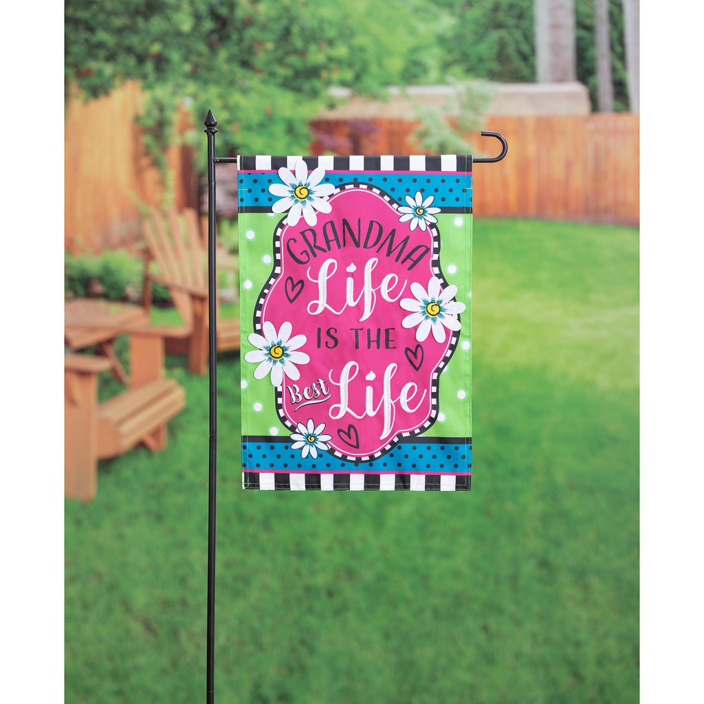 Grandma Life Applique Garden Flag