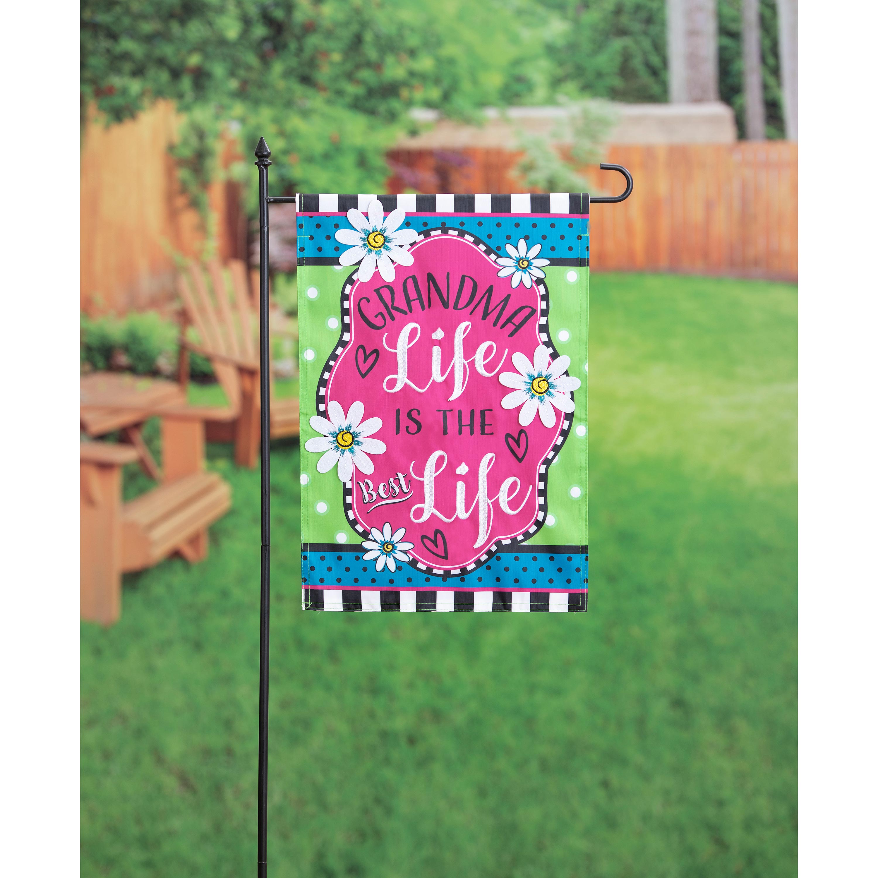 Grandma Life Applique Garden Flag
