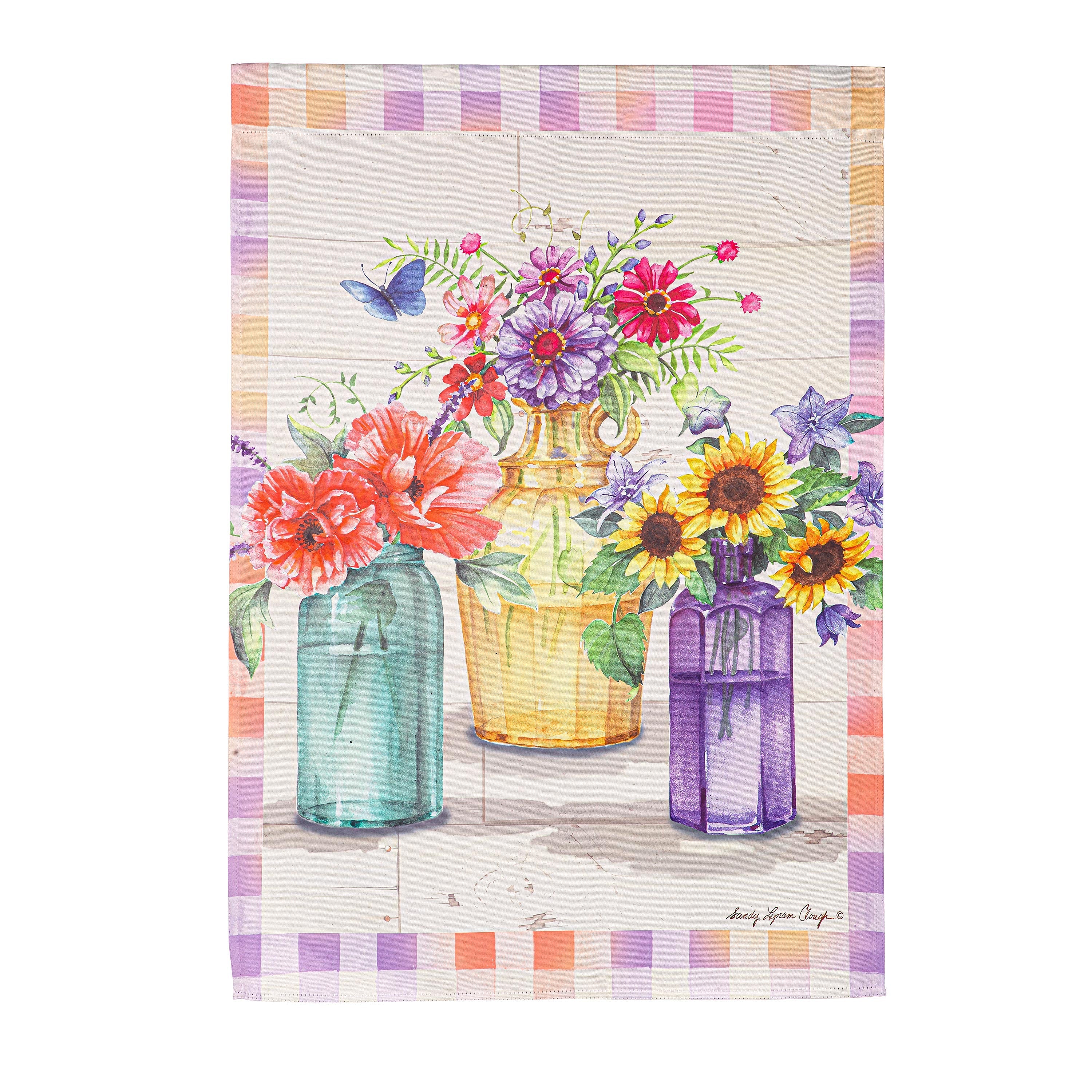 Patchwork Garden Suede House Flag
