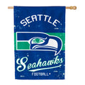 Double-Sided Vintage Graphic NFL Team Pride Linen House Flag, Seattle Seahawks