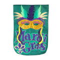 Mardi Gras Mask Garden Burlap Flag