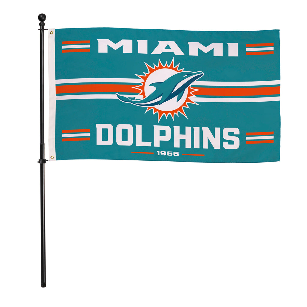 Miami Dolphins Single Sided Flag with 2 Grommets, 3'x5'