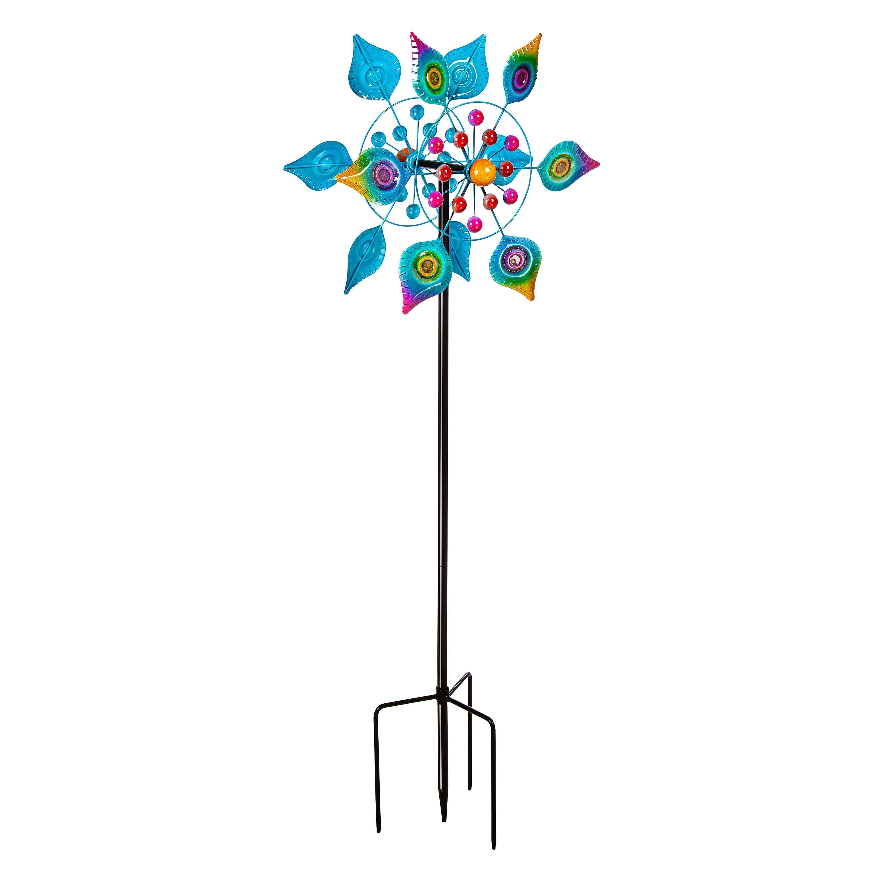 75"H Peacock Tail Wind Spinner