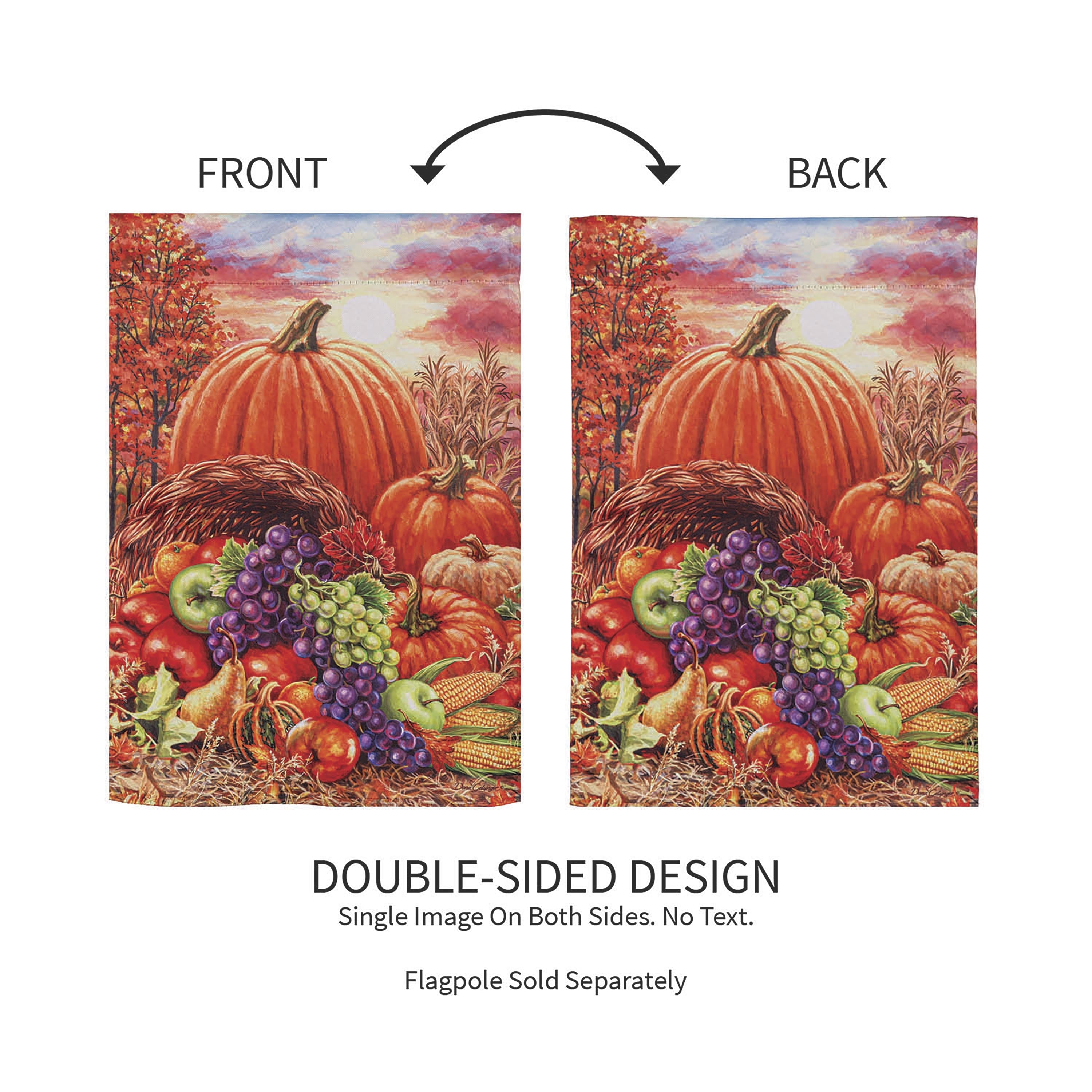 Plentiful Harvest Suede Garden Flag