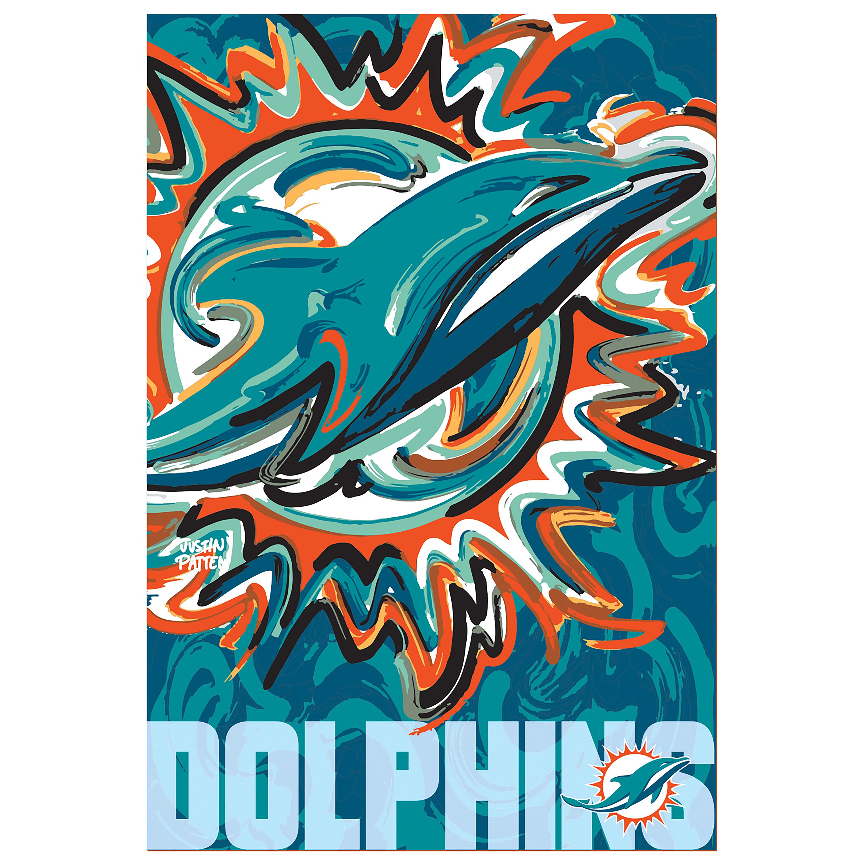 Miami Dolphins, Suede GDN, Justin Patten Logo