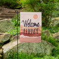 Friends Welcome Suede Garden Flag