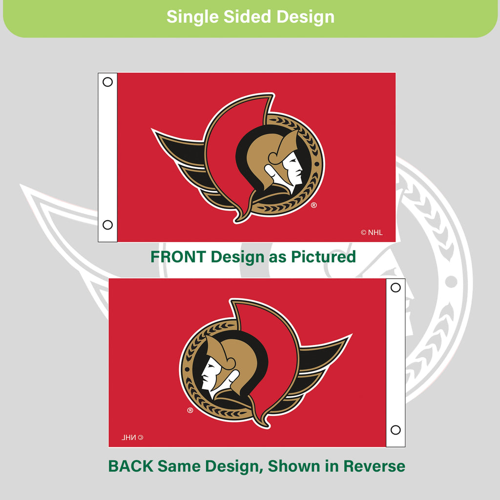Ottawa Senators Single Sided Flag w/ 2 Grommets, 3'x5'