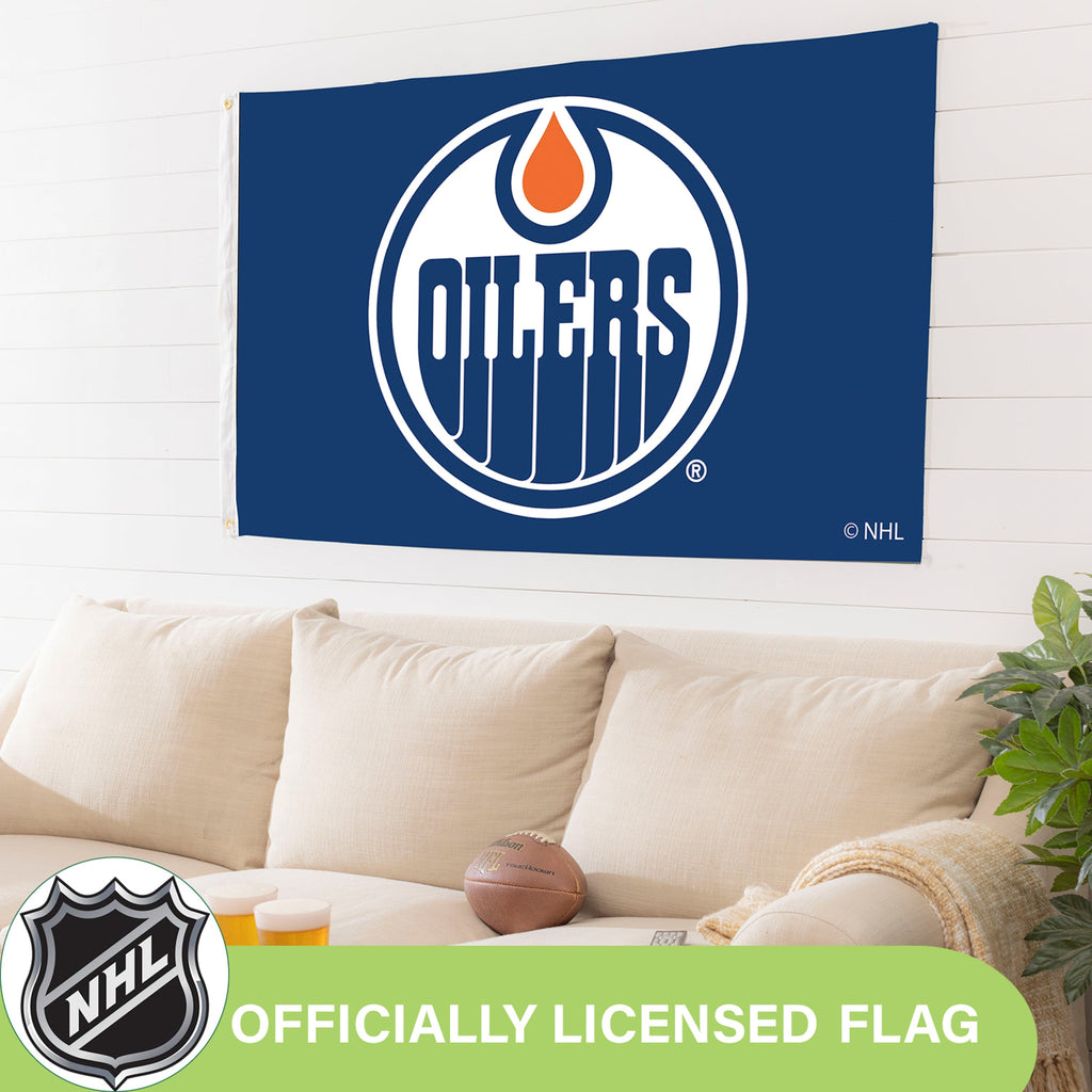 Edmonton Oilers Single Sided Flag w/ 2 Grommets, 3'x5'