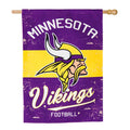 Double-Sided Vintage Graphic NFL Team Pride Linen House Flag, Minnesota Vikings