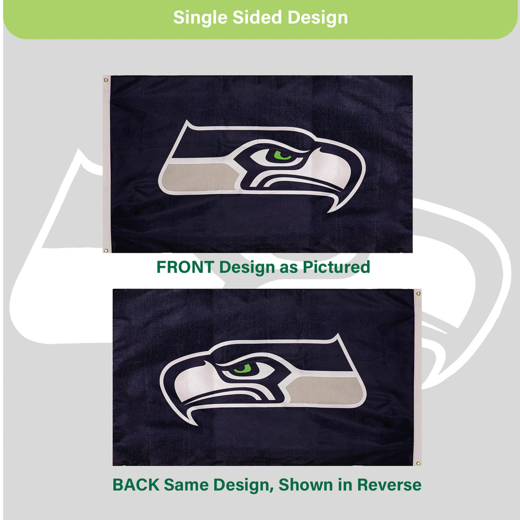 Seattle Seahawks Single Sided Estate Flag with 2 Grommets, 3'x5'