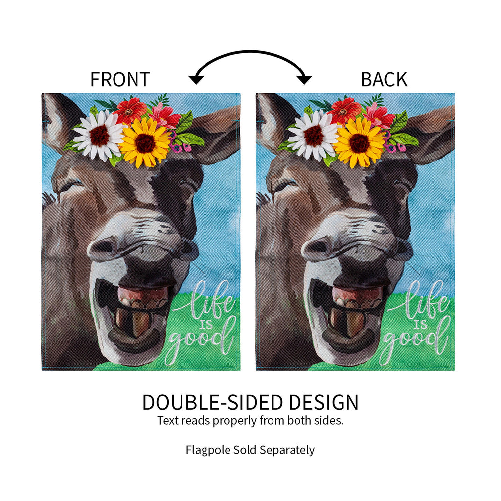 Donkey Friend Garden Burlap Flag