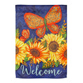 Sunny Autumn Garden Suede Flag