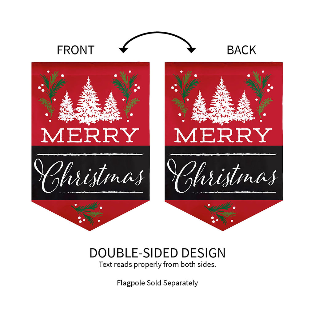 Merry Christmas Garden Burlap Flag