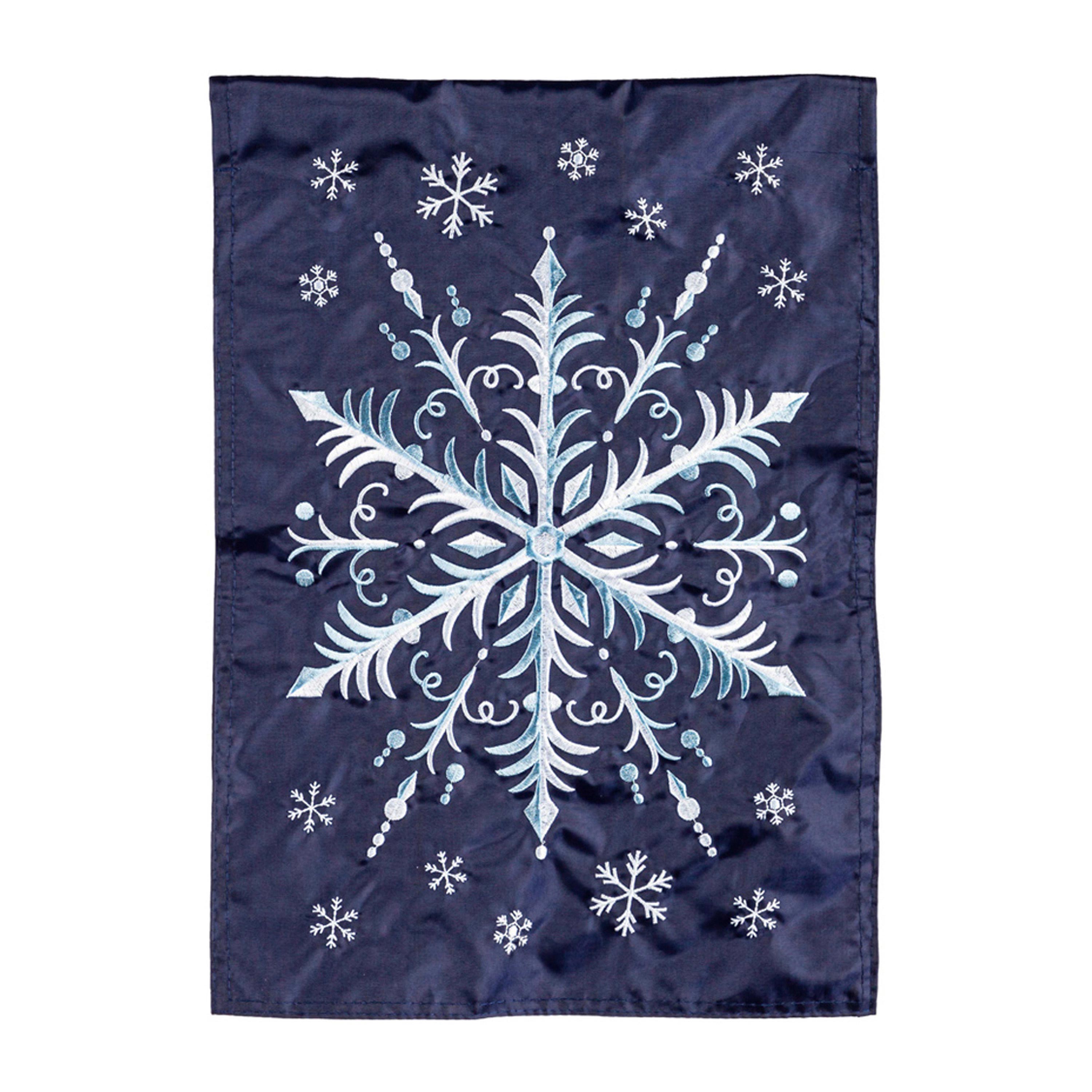 Snowflake Applique House Flag