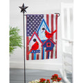Patriotic Birdhouses Garden Burlap Flag