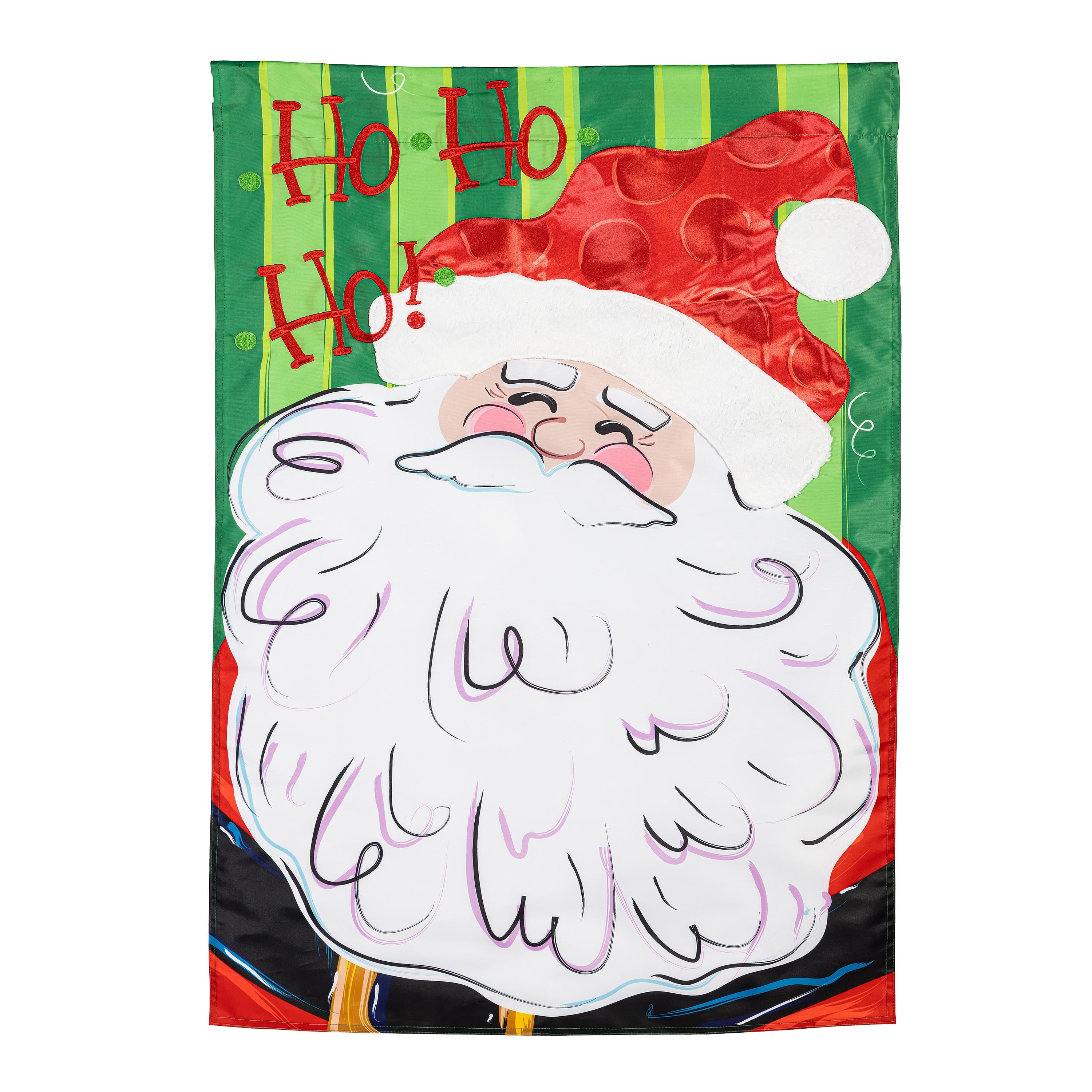 Ho Ho Ho Santa Applique House Flag