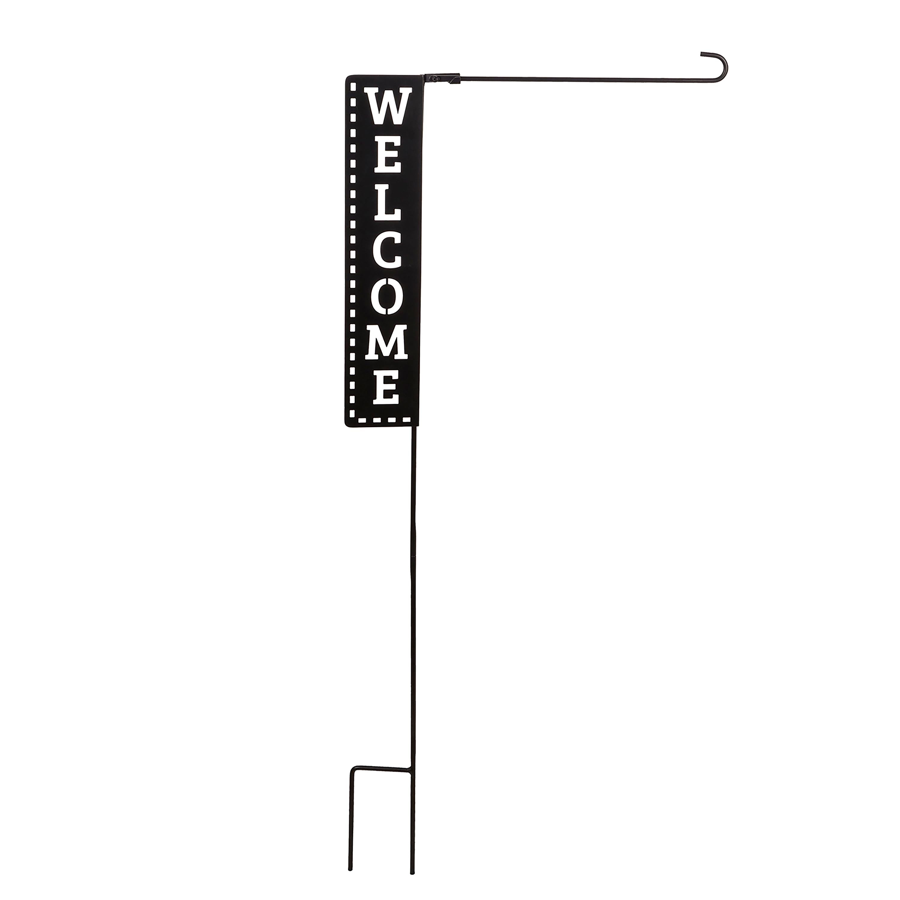 Welcome Laser Cut Garden Flag Stand