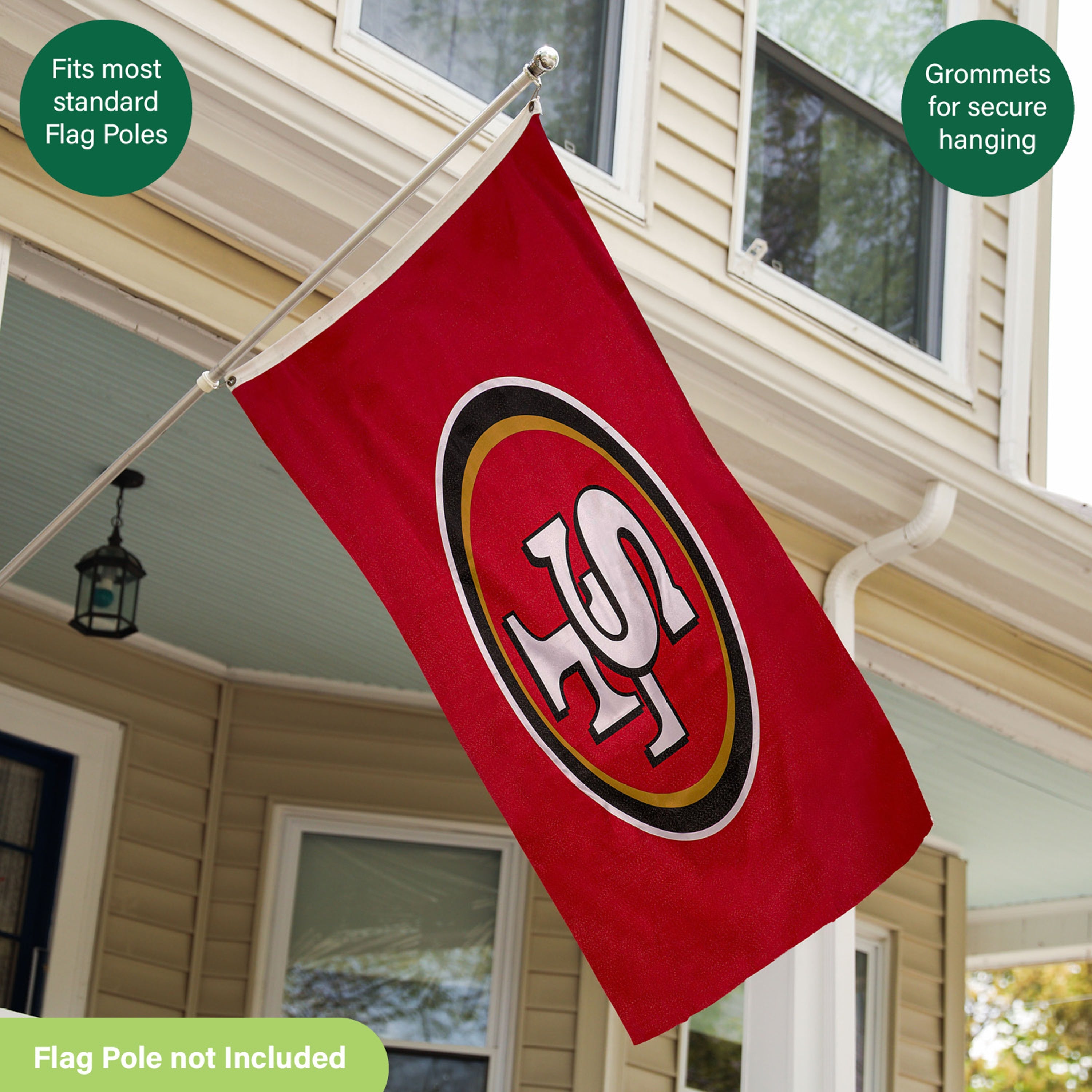San Francisco 49ers Single Sided Estate Flag with 2 Grommets, 3'x5'