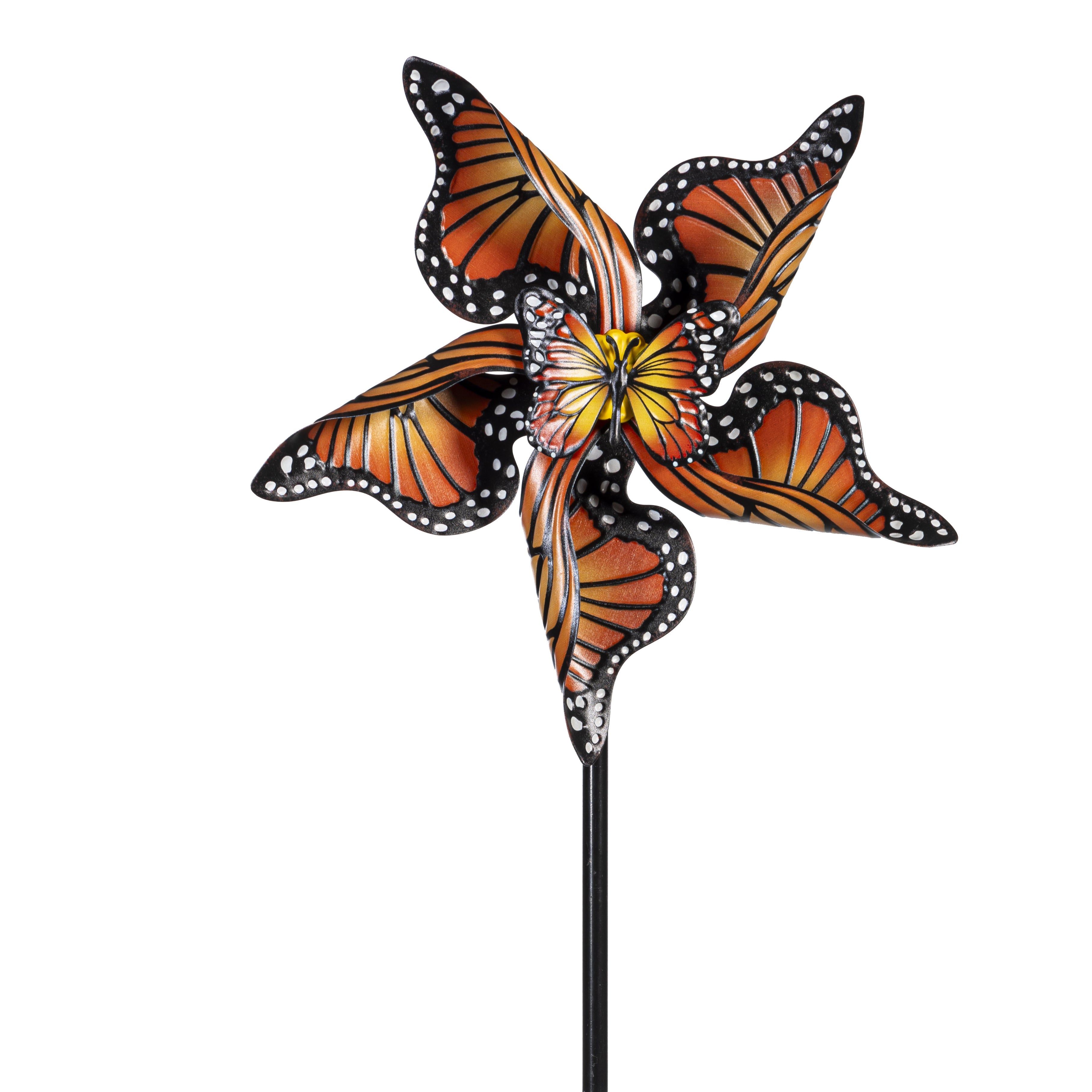 Monarch Butterfly Metal Wind Spinner 48"H