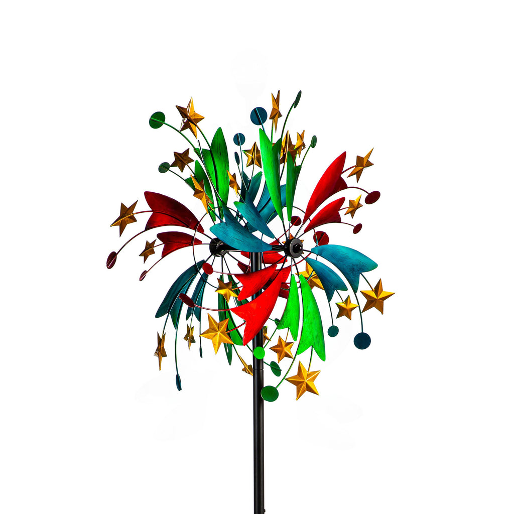 Metal Wind Spinner, Multi Colored Celestial, 75"H
