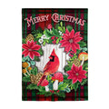 Merry Christmas Cardinal Moire Garden Flag