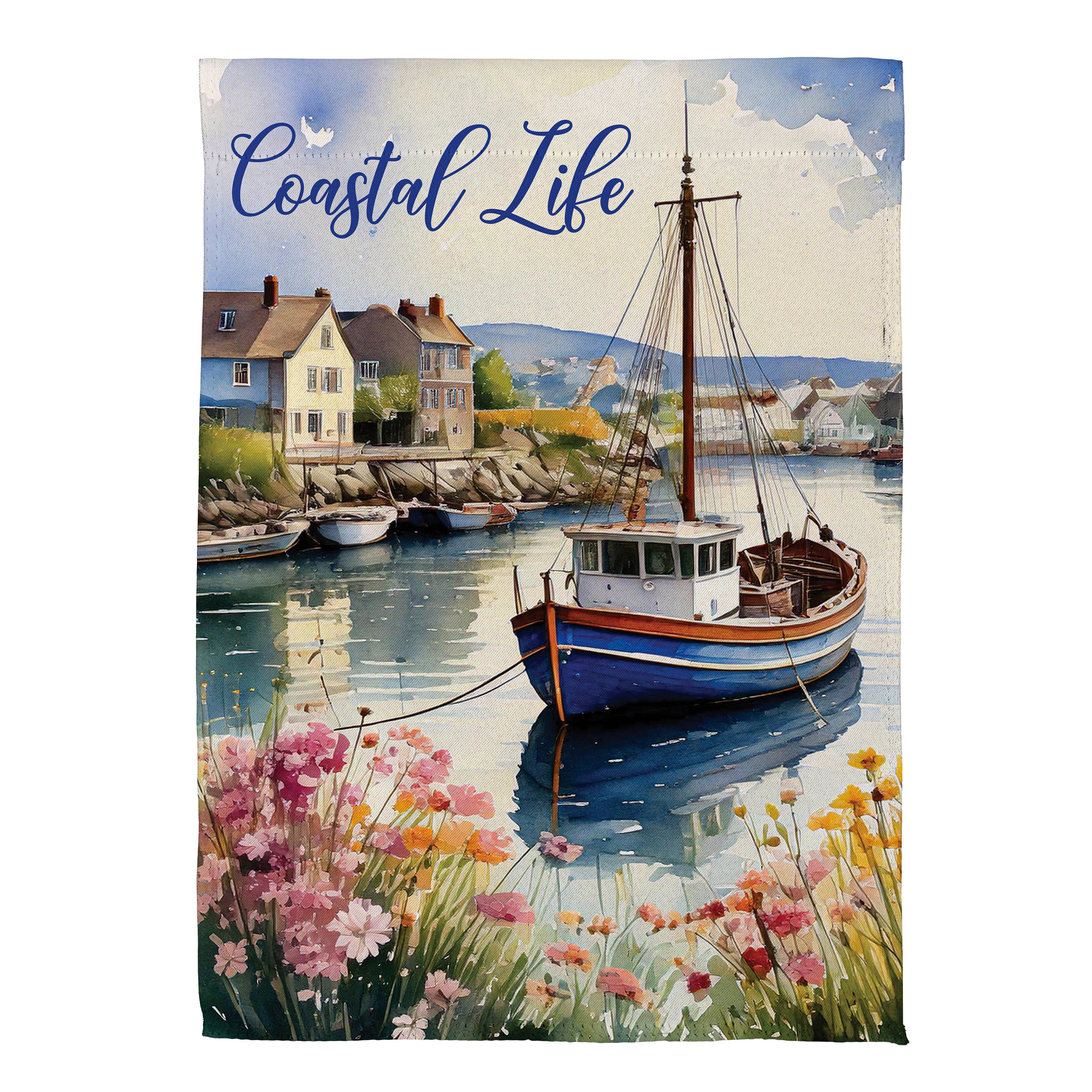 Coastal Life Suede Garden Flag