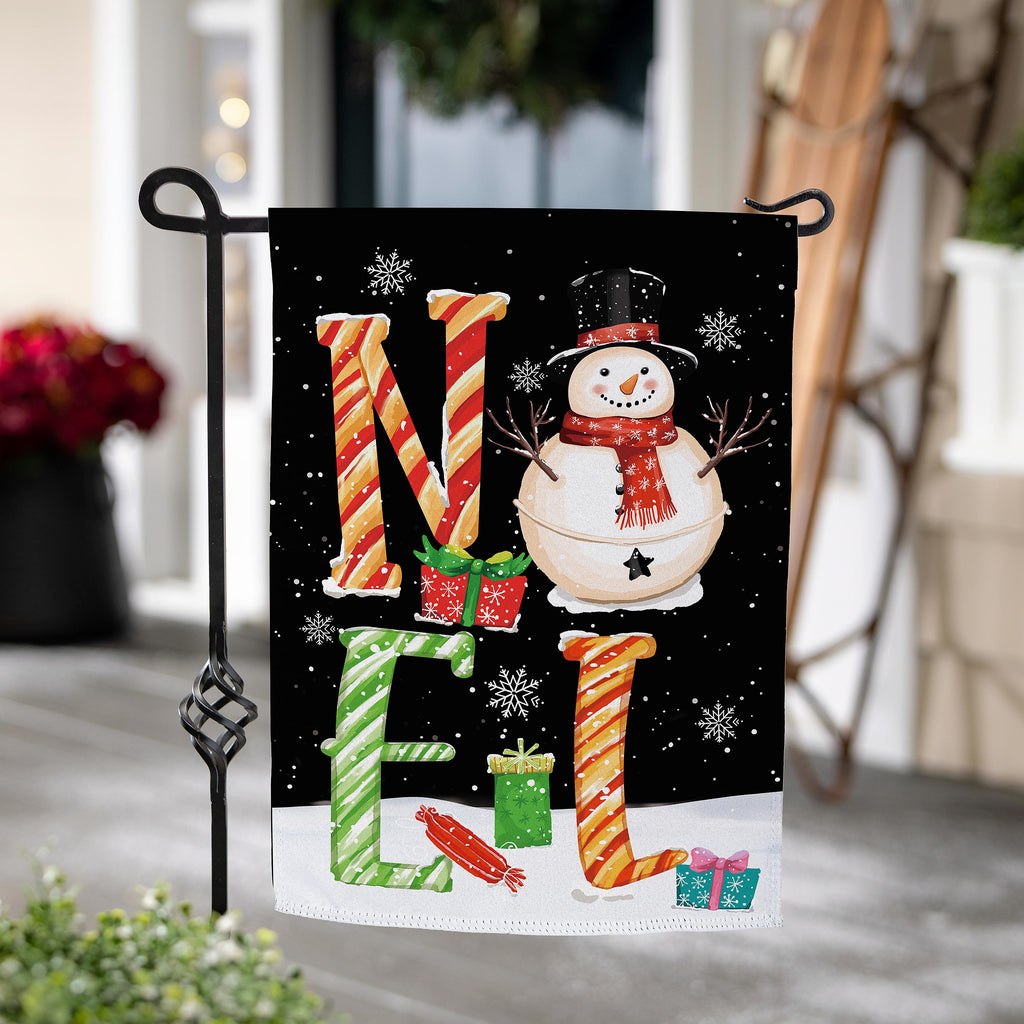 Noel Snowman Suede Garden Flag
