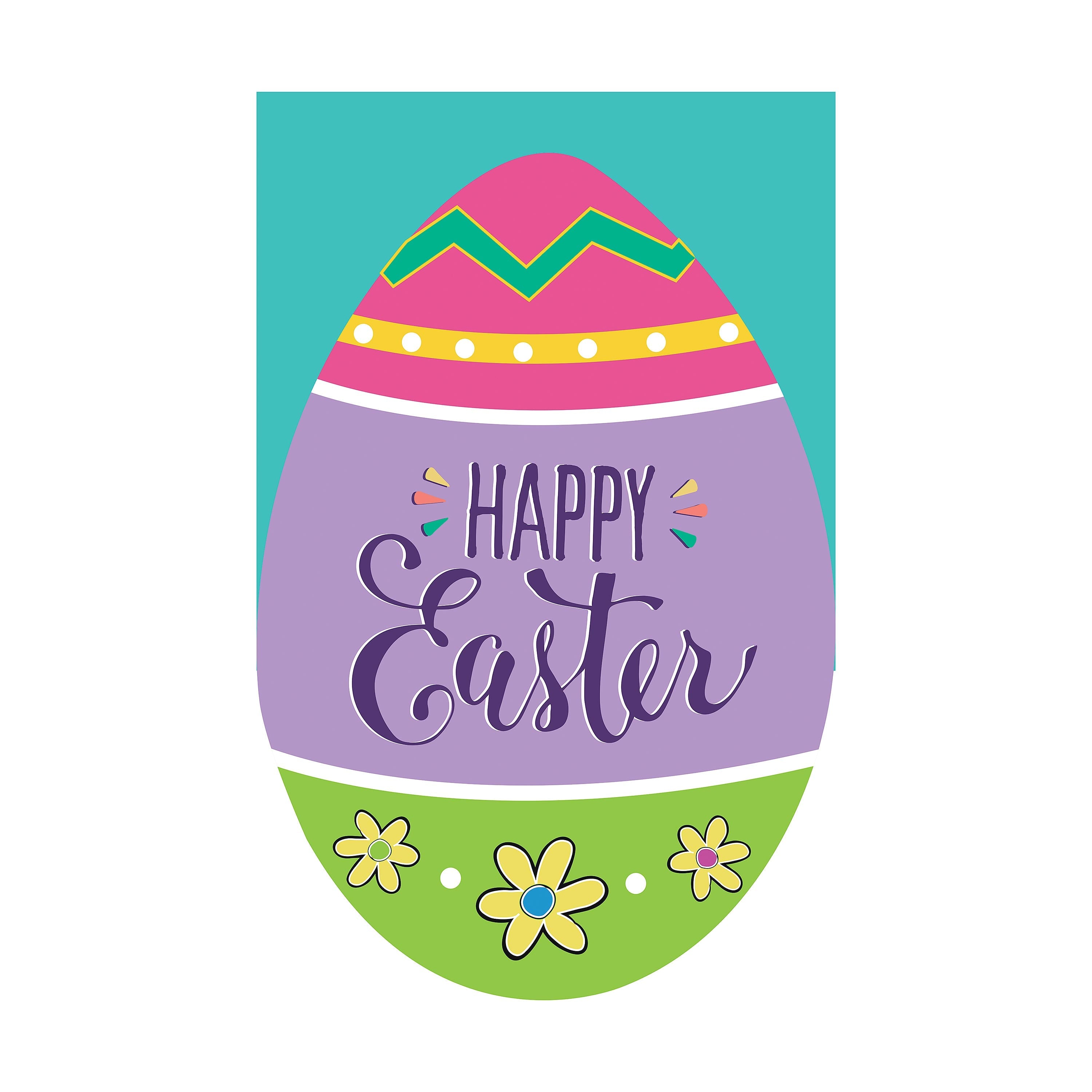 Happy Go Lucky Easter Basic Applique House Flag