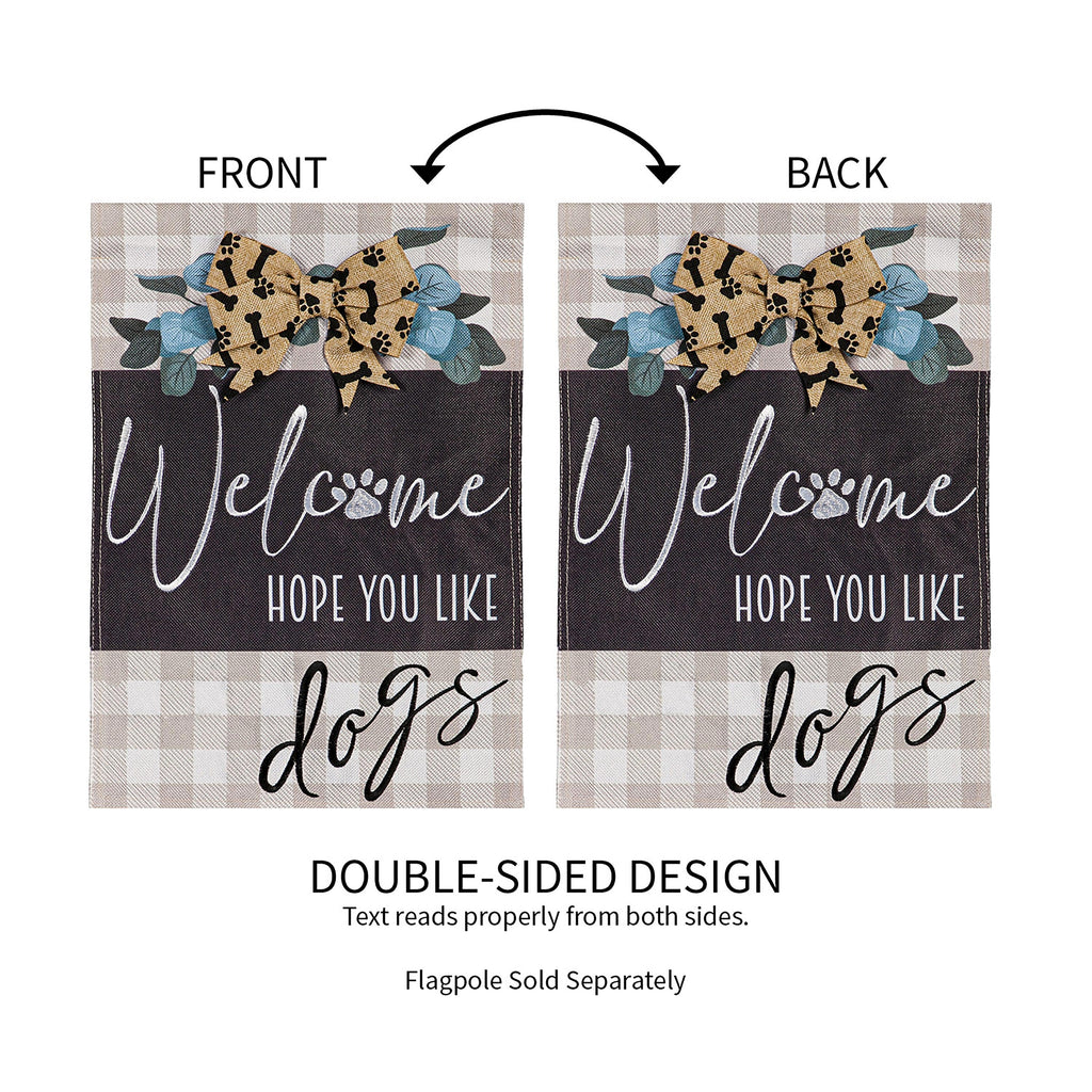 Dogs and Checks Garden Burlap Flag