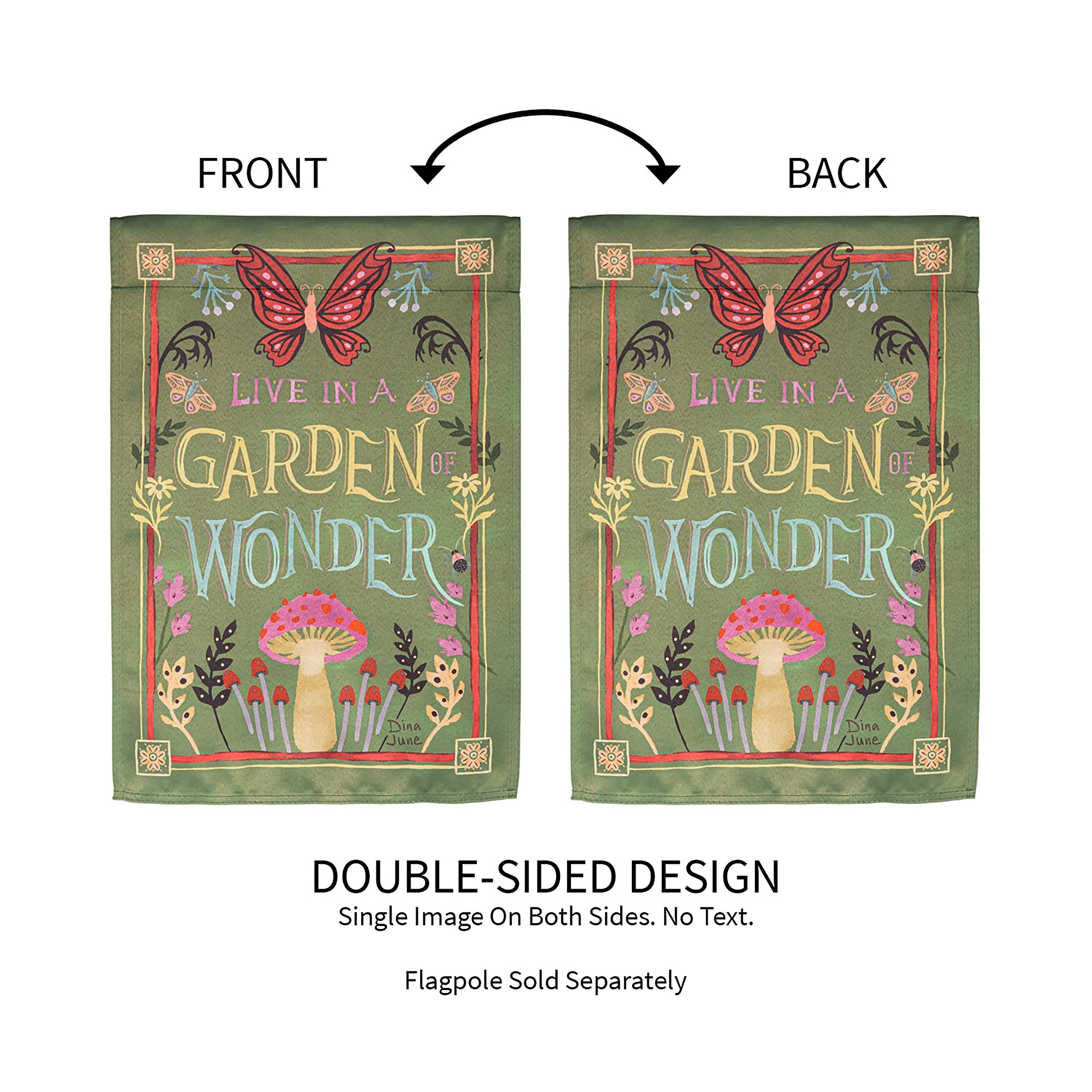Garden of Wonder Suede Garden Flag