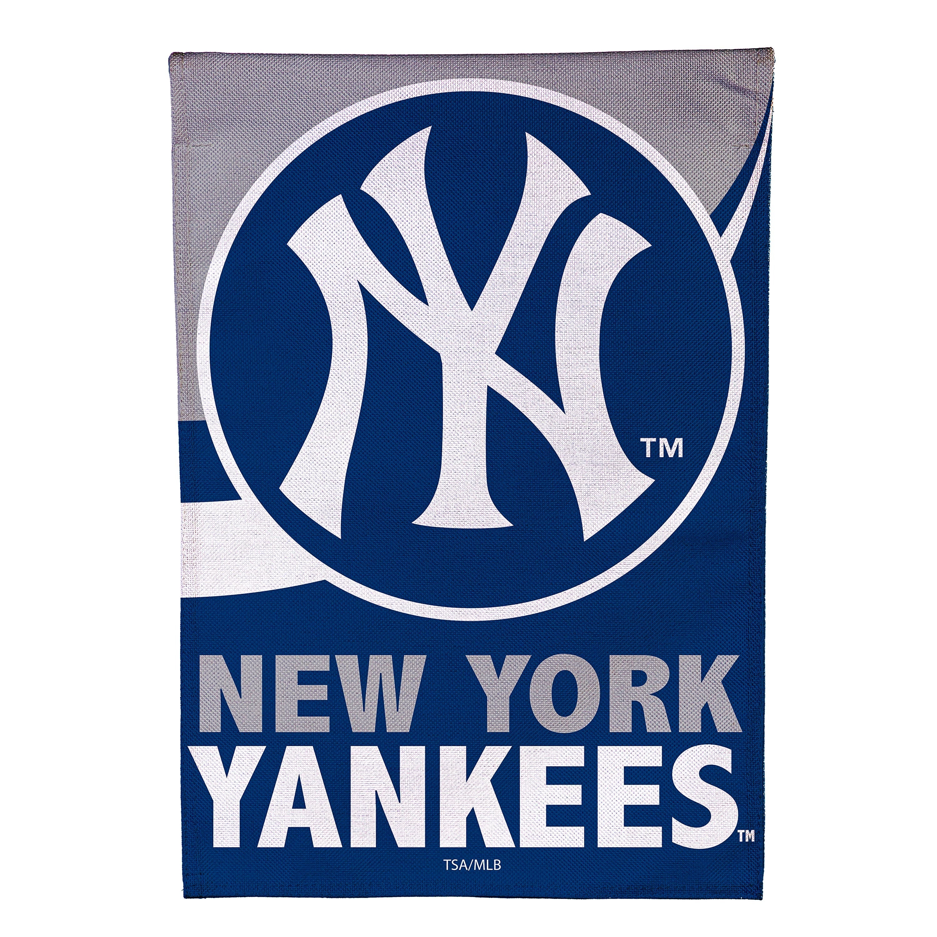 NY Yankees Burlap House Flag